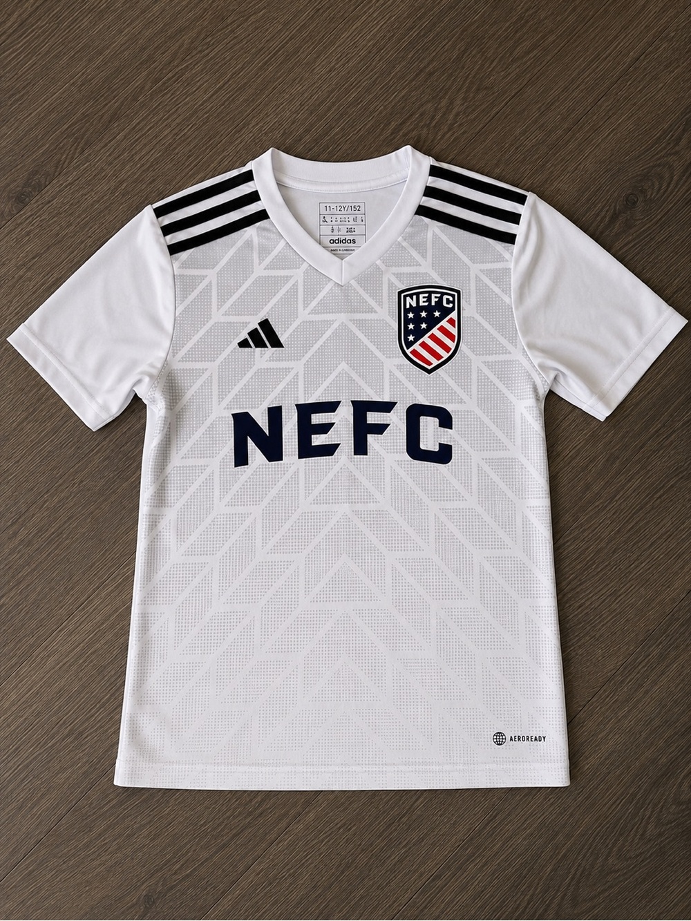 Adidas New England Football Club NEFC Soccer Jersey Youth Size 11-12Y #5 White